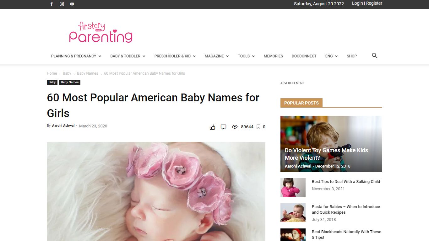 Top 60 American Baby Girl Names With Meanings - FirstCry Parenting