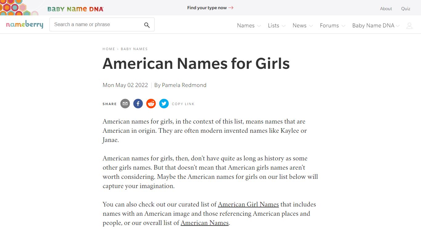 American Names for Girls | Nameberry